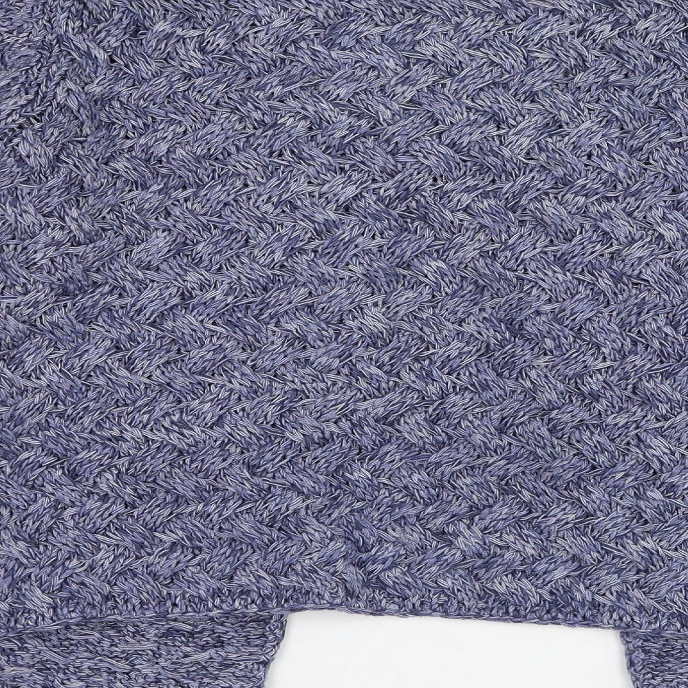 Marks & Spencer Womens Blue Scoop Neck Acrylic Cardigan Jumper Size M