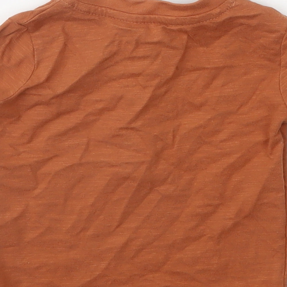George Boys Orange Cotton Basic T-Shirt Size 3-6 Months Henley
