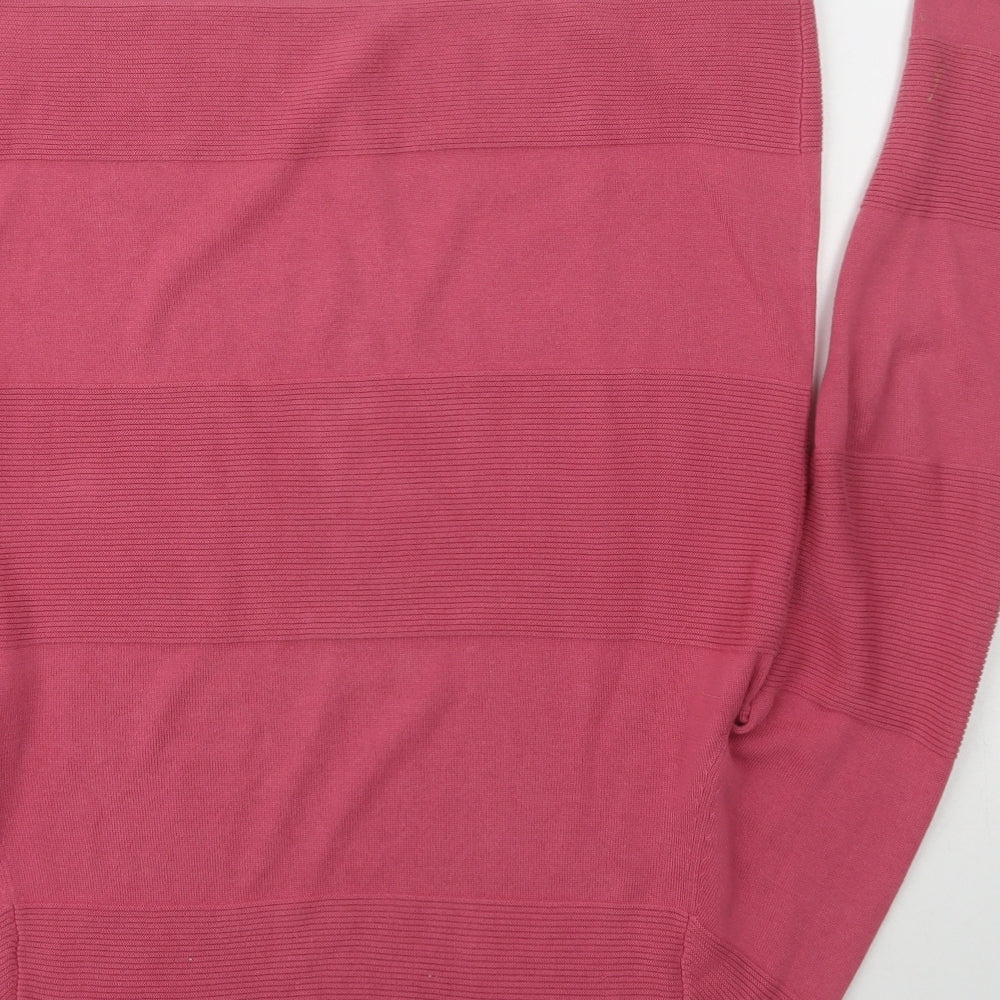 Gerry Weber Womens Pink Boat Neck Cotton Pullover Jumper Size 10