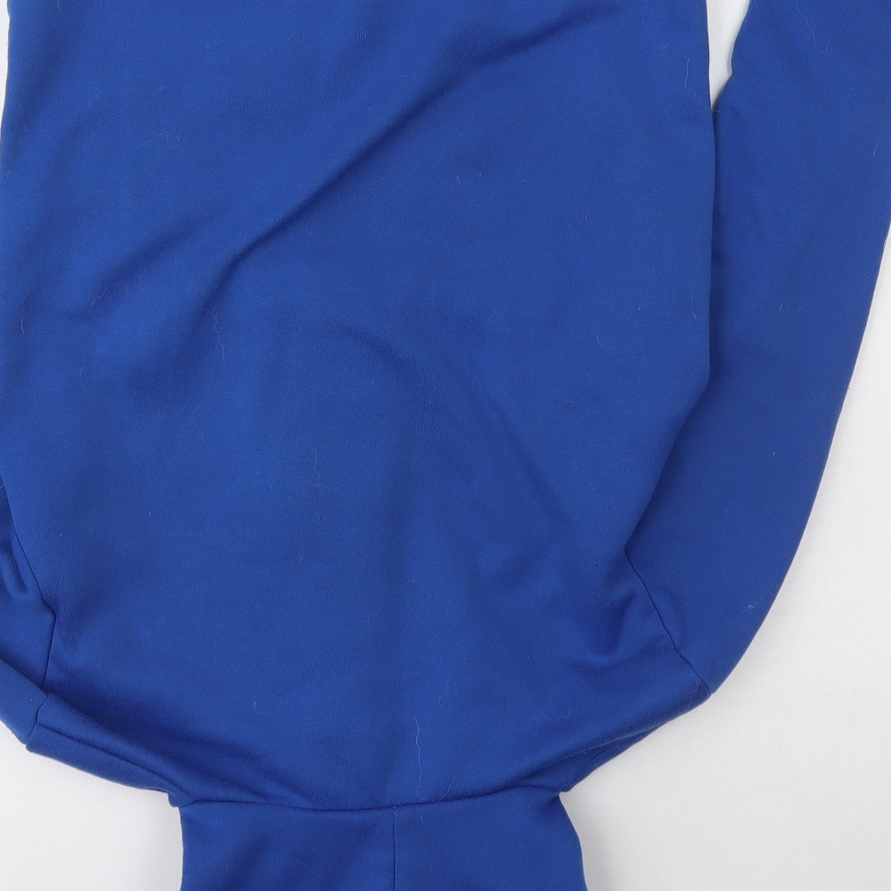 Deer Gray Boys Blue Polyester Pullover Hoodie Size M - side zip