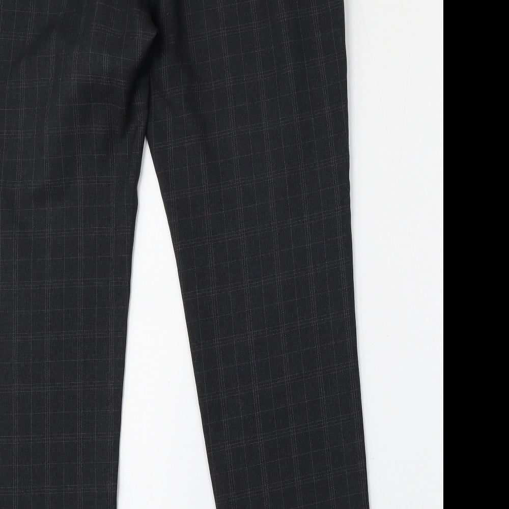 Atmosphere Womens Grey Check Polyester Trousers Size 12 L30 in Regular Zip