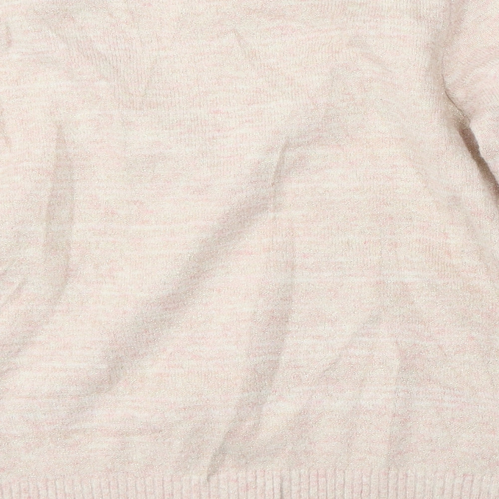 Matalan Womens Pink Round Neck Acrylic Pullover Jumper Size M