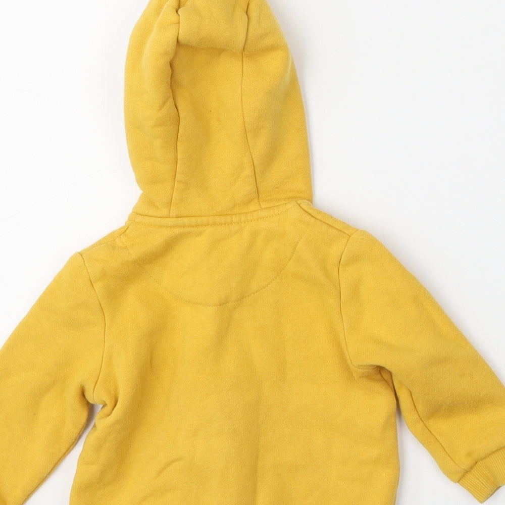 F&F Boys Yellow Cotton Full Zip Jumper Size 3-6 Months Zip