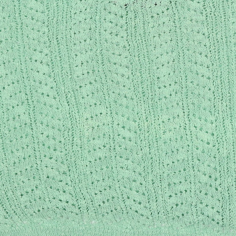 New Look Womens Green Round Neck Polyester Pullover Jumper Size L
