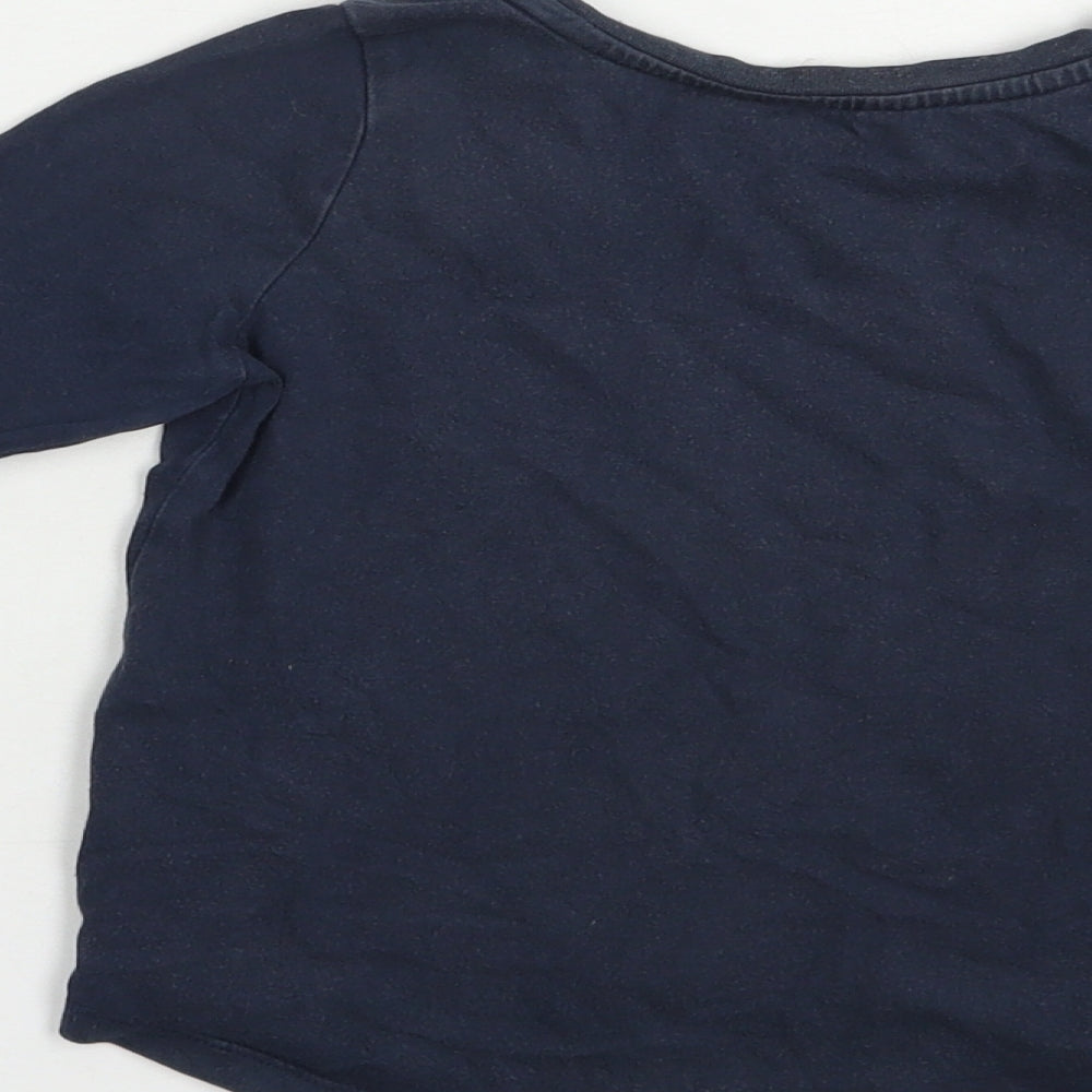 Mac + Ellie Girls Blue Cotton Basic T-Shirt Size 4 Years Crew Neck Pullover