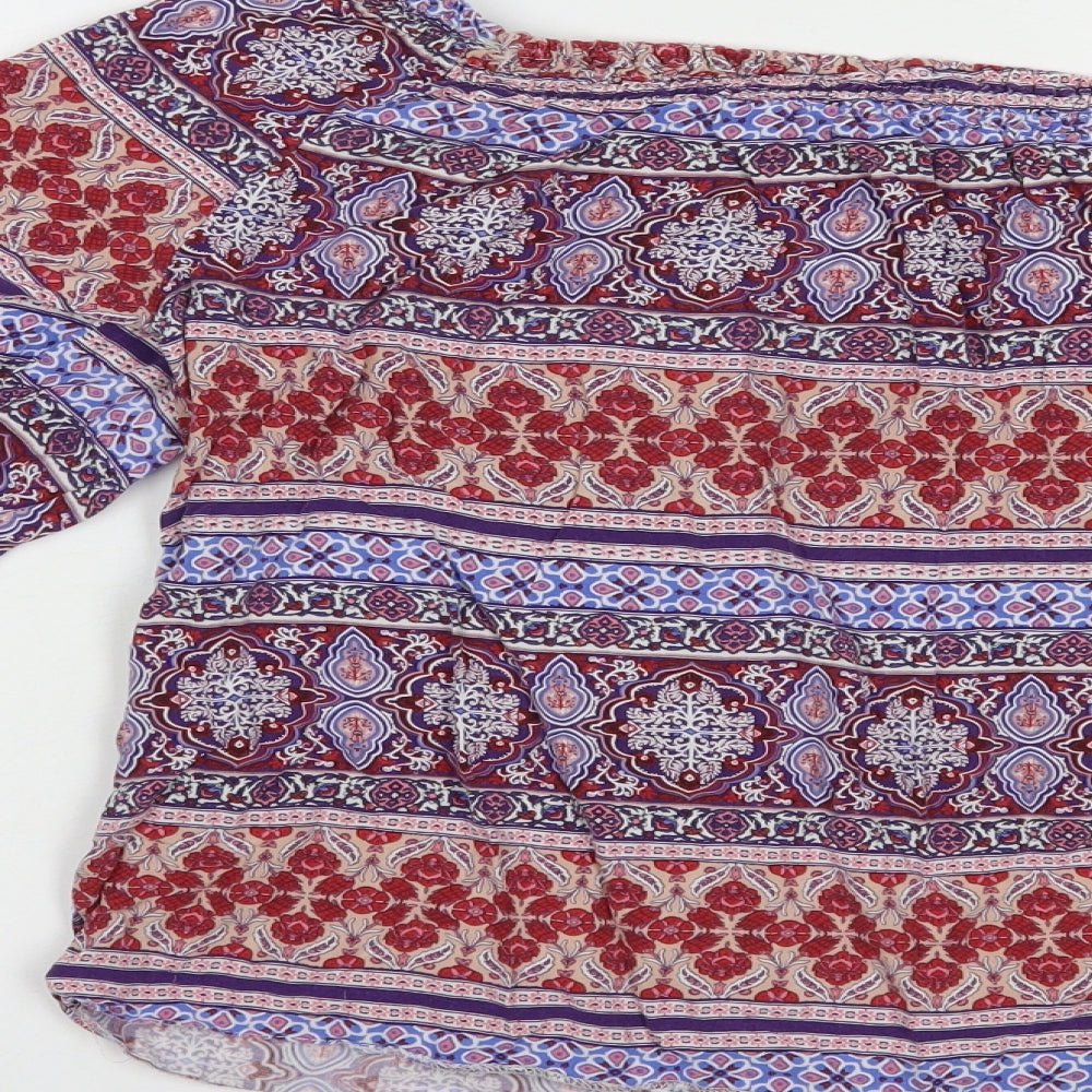 New Look Womens Multicoloured Paisley Viscose Basic Blouse Size 12 Off the Shoulder