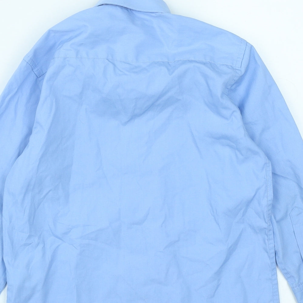 Dunnes Boys Blue Polyester Basic Button-Up Size 5-6 Years Collared Button