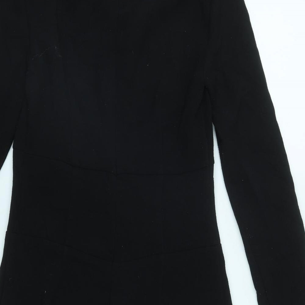 Karl Marc John Womens Black Polyester A-Line Size XS Scoop Neck Zip