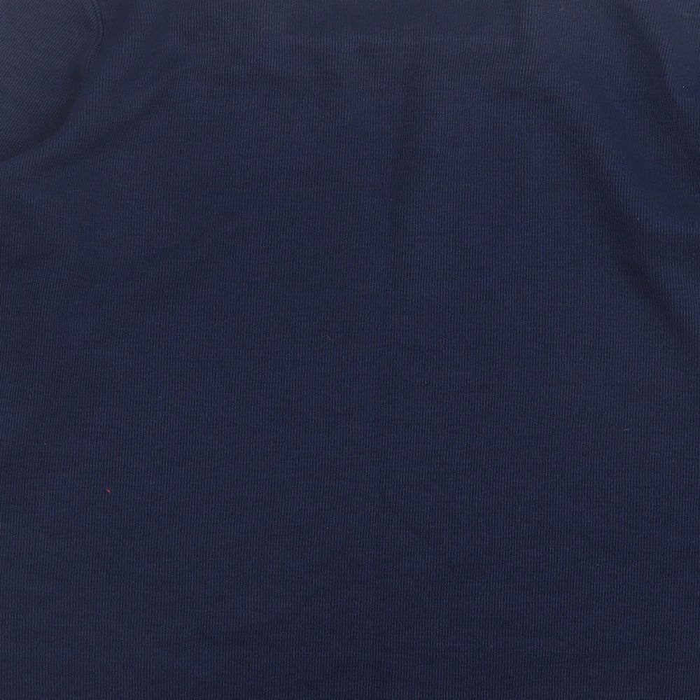 Bonmarché Womens Blue Square Neck Geometric Polyester Pullover Jumper Size S