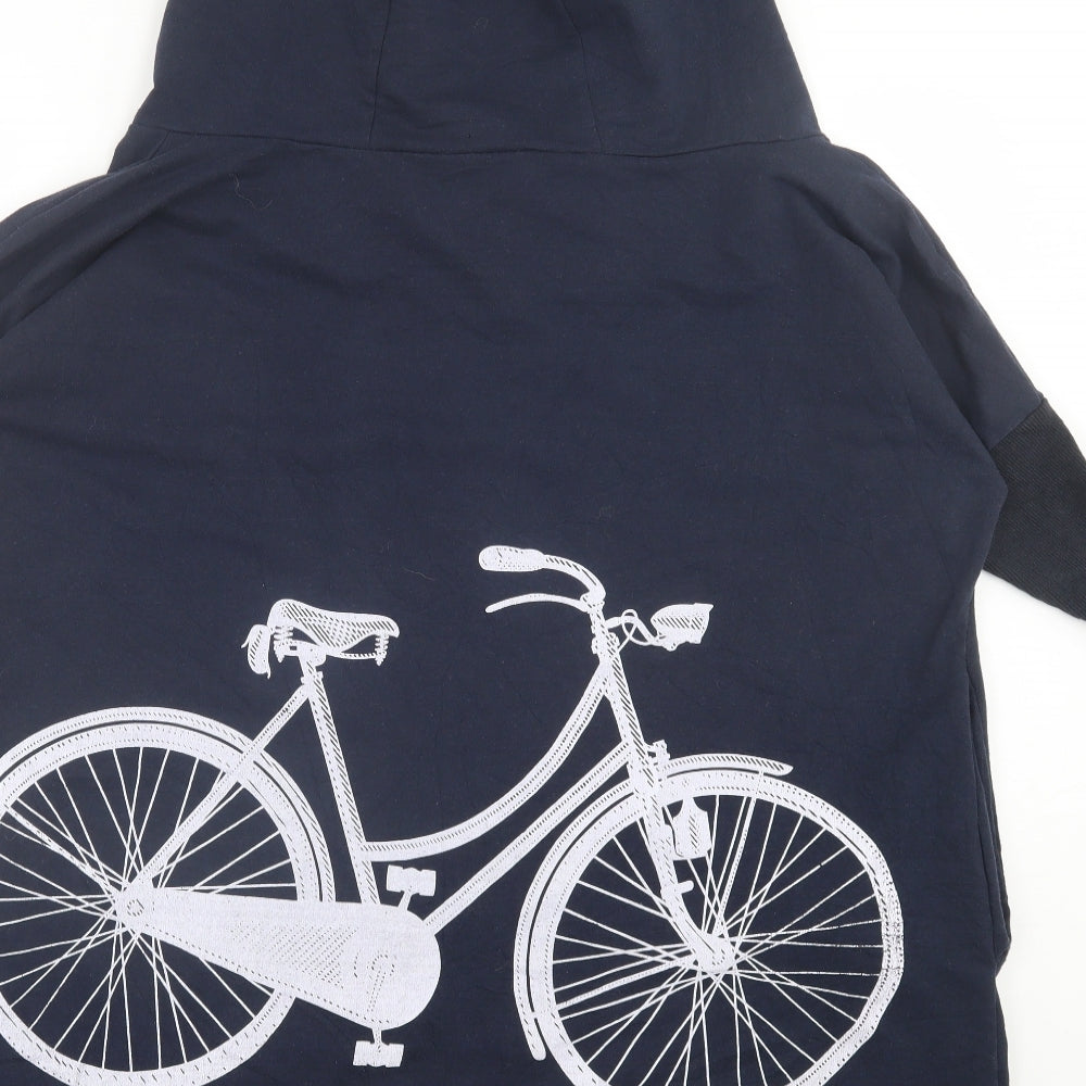 myzem Womens Blue Polyester Pullover Hoodie Size M Pullover