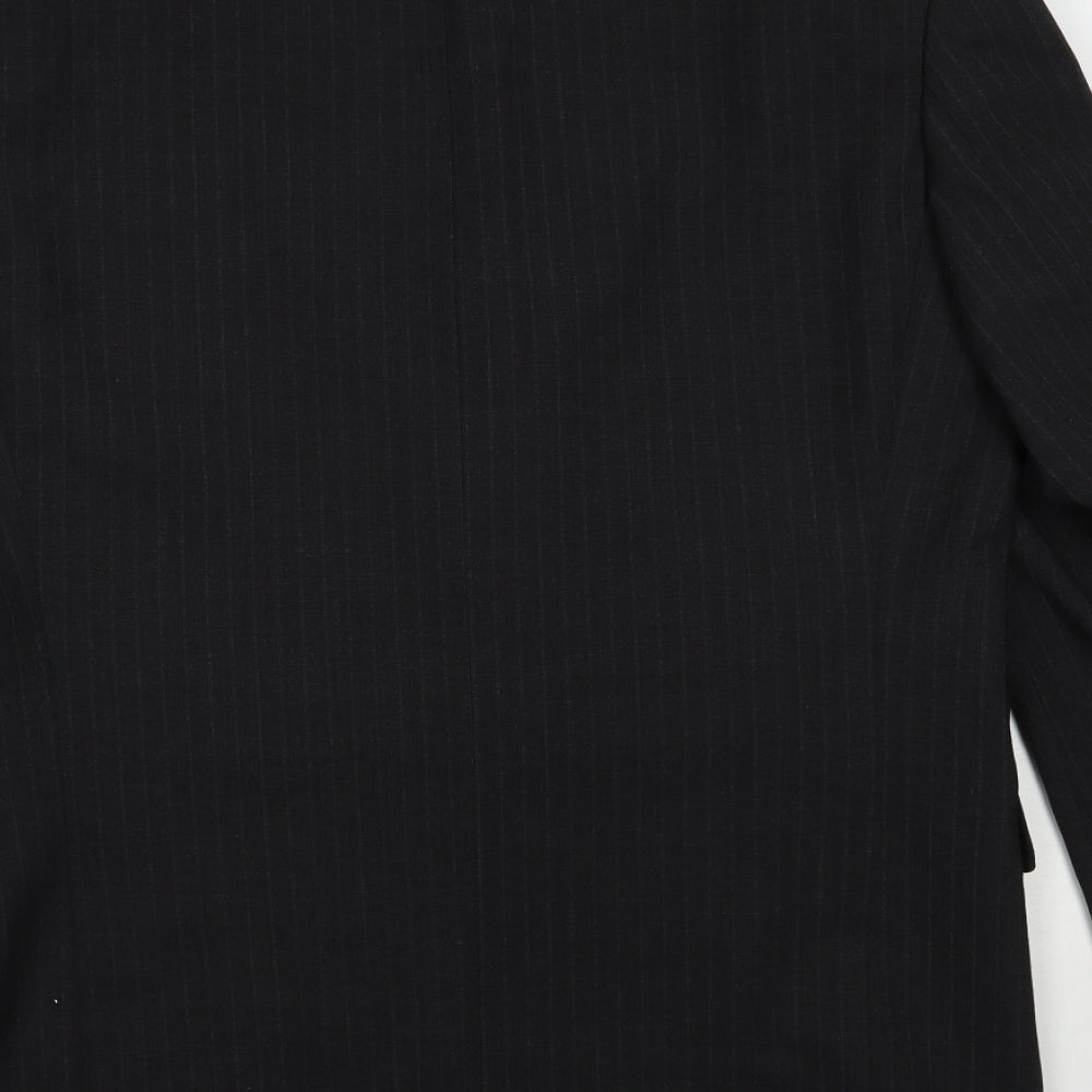 Ciro Citterio Mens Black Striped Jacket Blazer Size 38 Button