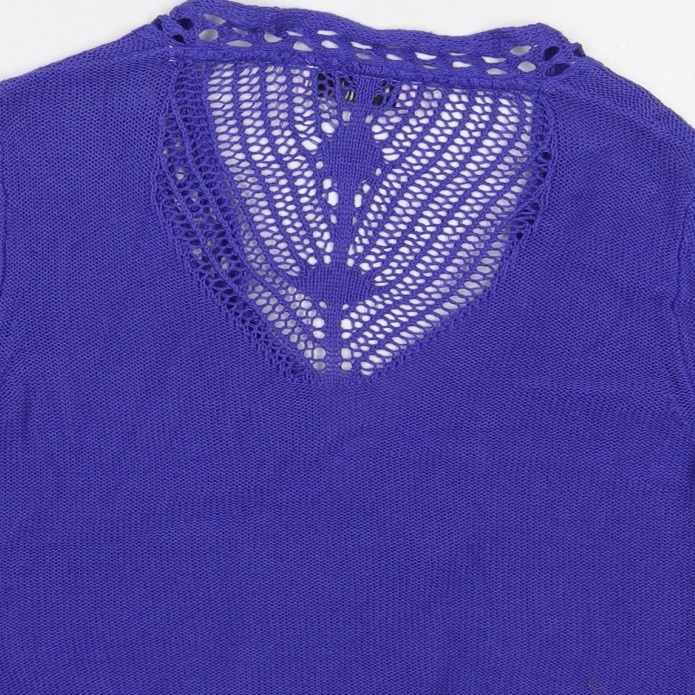 Per Una Womens Purple V-Neck Viscose Shrug Jumper Size 10
