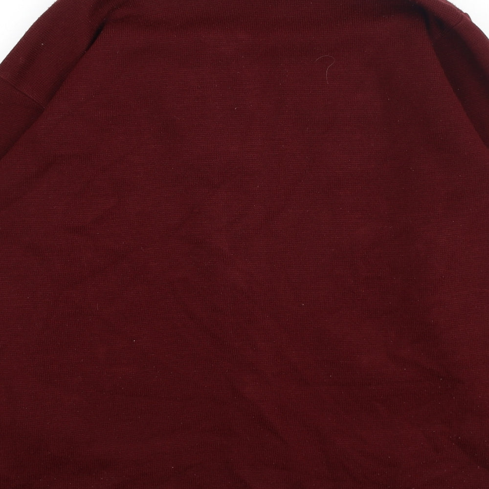 Paramour Womens Red Round Neck Cotton Cardigan Jumper Size M