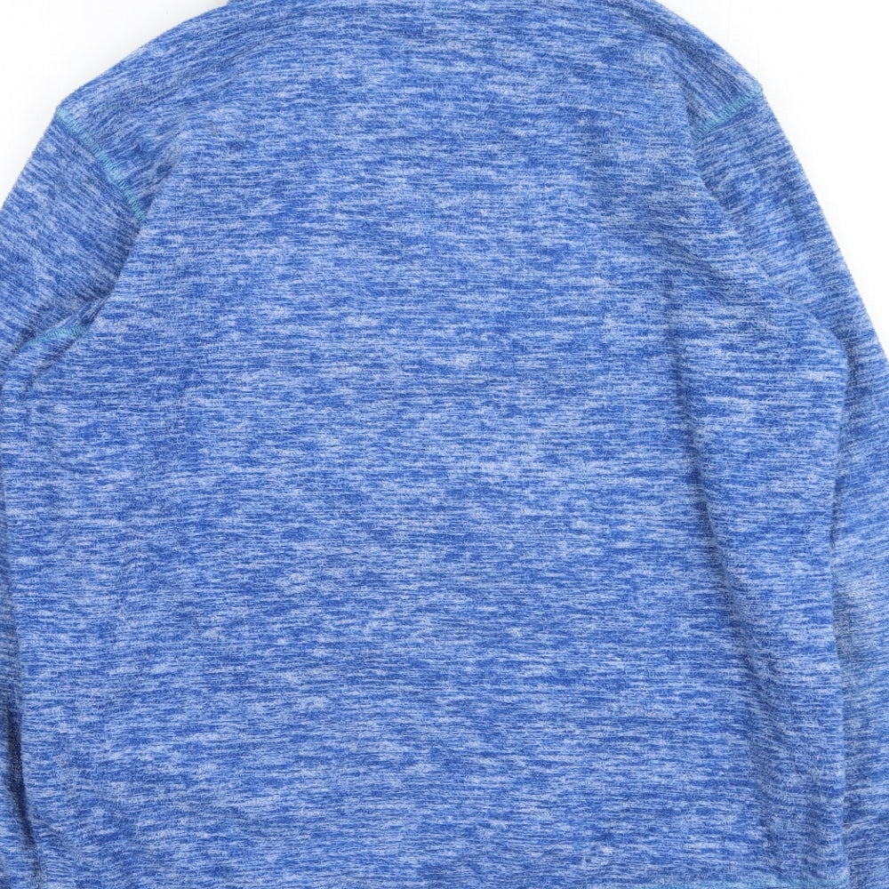 Rufus Mens Blue High Neck Polyester Pullover Jumper Size S