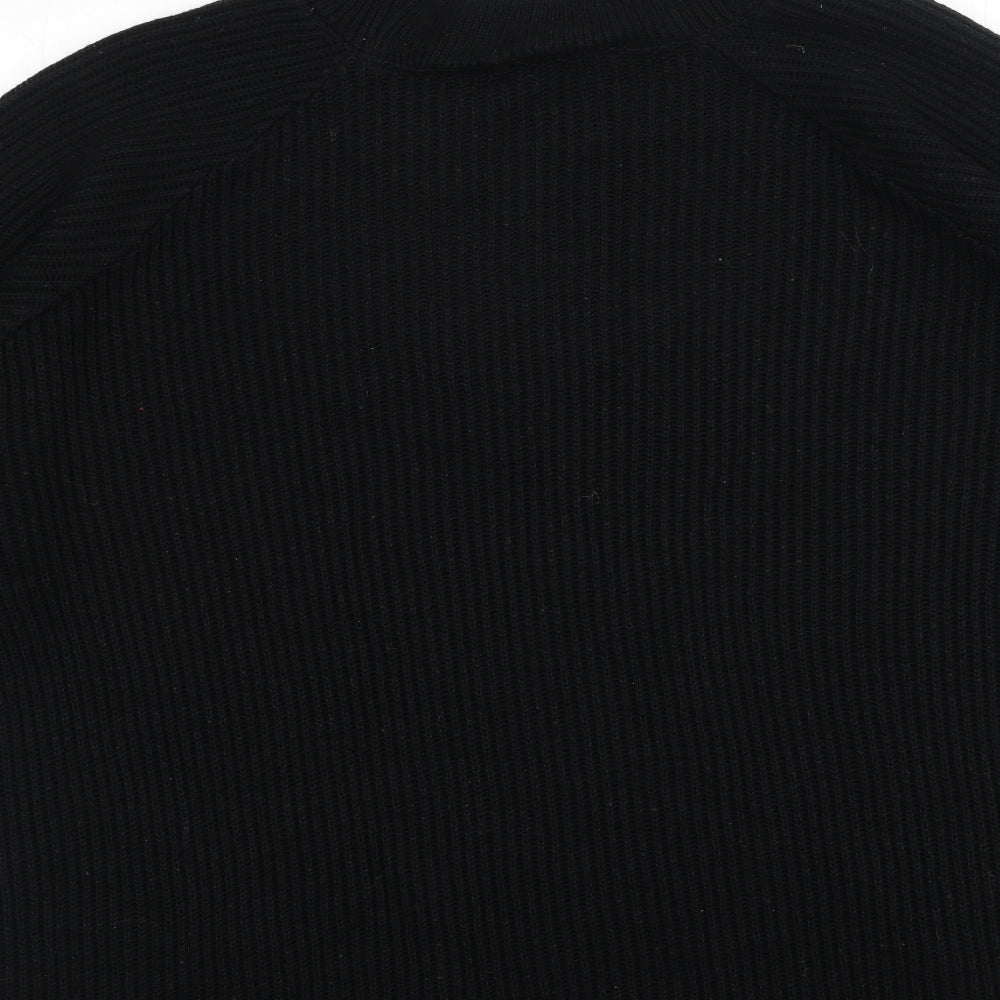 Topshop Womens Black Round Neck Acrylic Pullover Jumper Size L