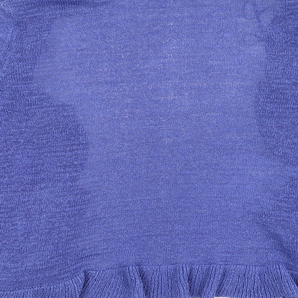 Bonmarché Womens Purple Round Neck Polyester Cardigan Jumper Size M