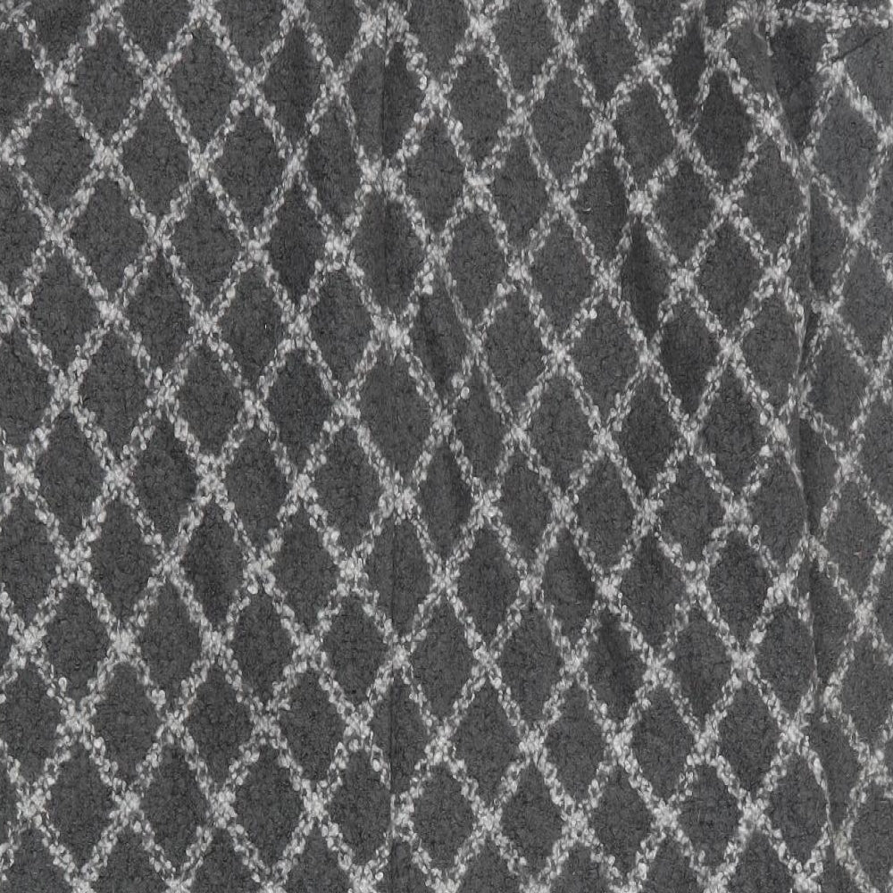 NEXT Womens Grey Plaid Jacket Blazer Size L Button
