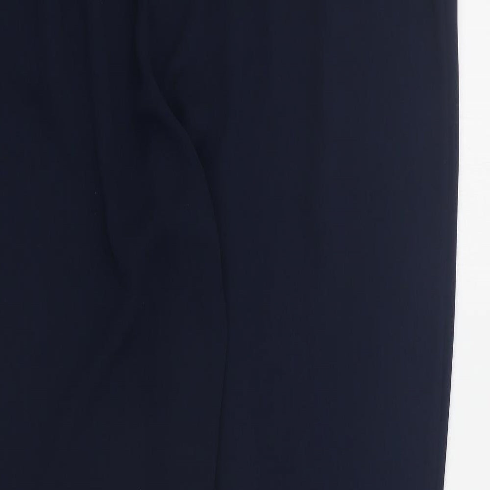 Dunnes Womens Blue Polyester Carrot Trousers Size 14 L28 in Regular Drawstring