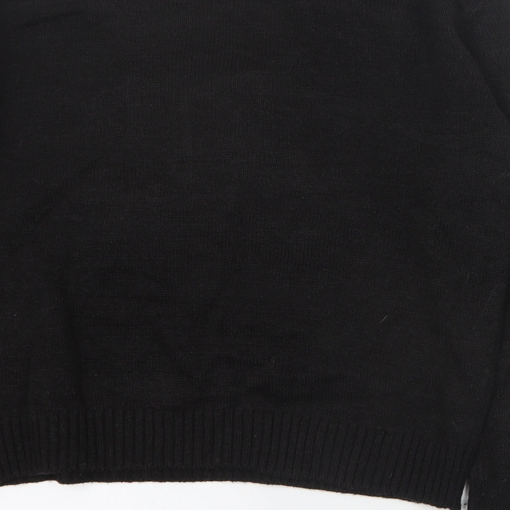 H&M Womens Black Round Neck Acrylic Pullover Jumper Size S