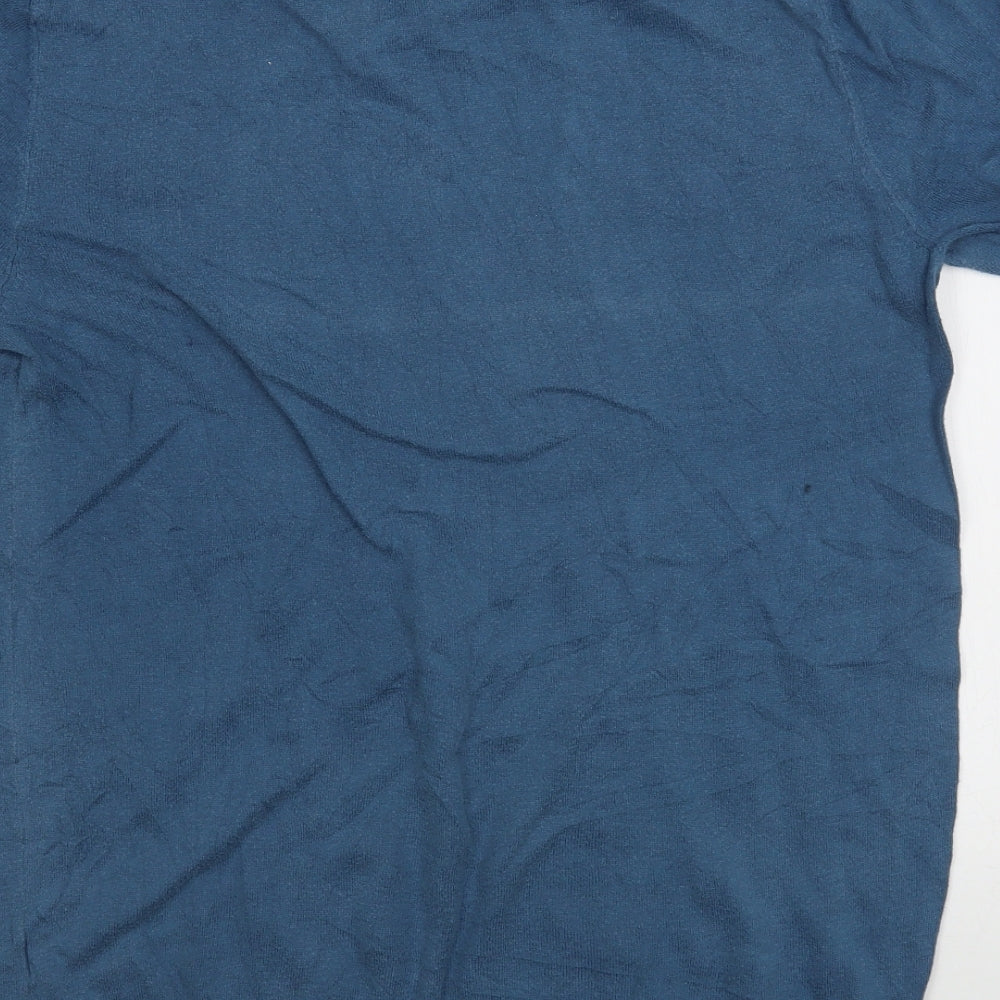 ASOS Mens Blue Cotton Polo Size M Collared Pullover