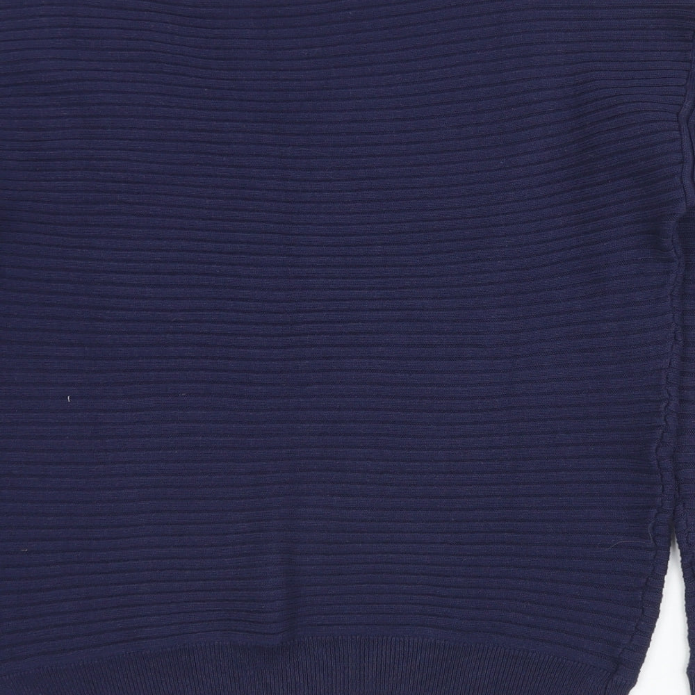 Gap Womens Blue Boat Neck Cotton Pullover Jumper Size M