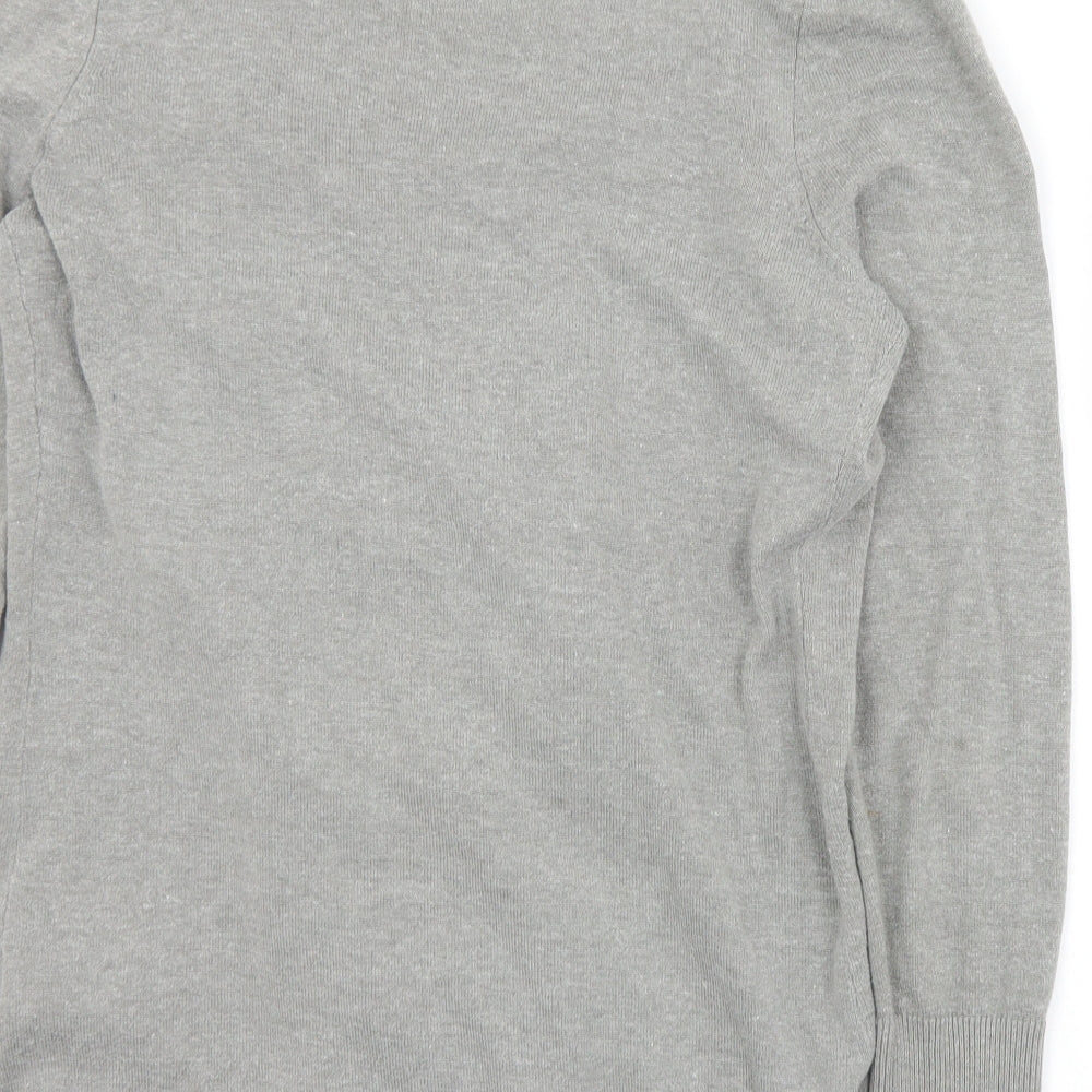 B.C. Best Connections Womens Grey V-Neck Cotton Cardigan Jumper Size 12