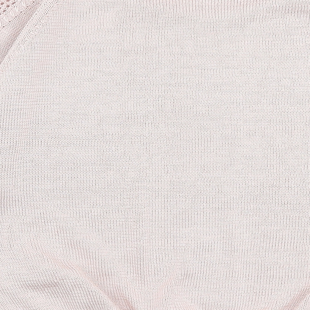 Marks & Spencer Womens Pink Round Neck Polyester Pullover Jumper Size 10