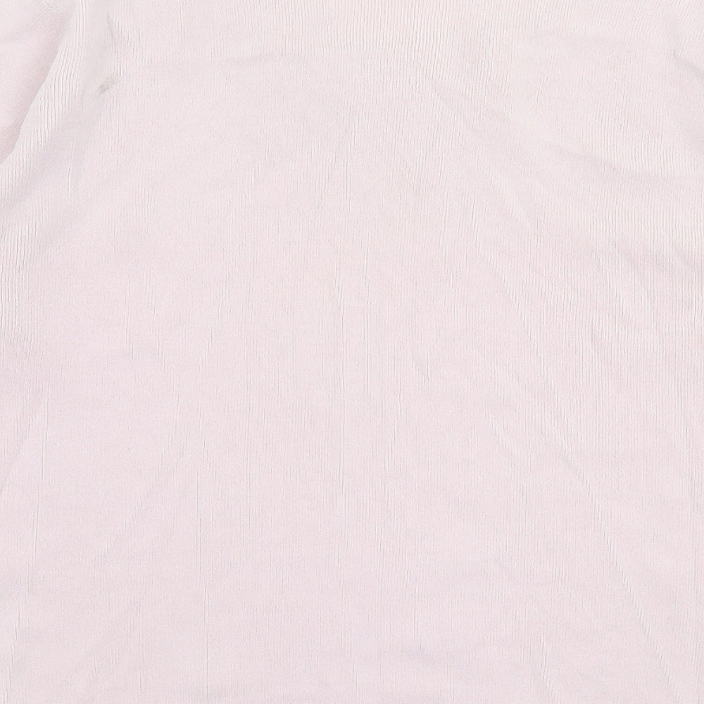 Bonmarché Womens Pink V-Neck Polyester Pullover Jumper Size S