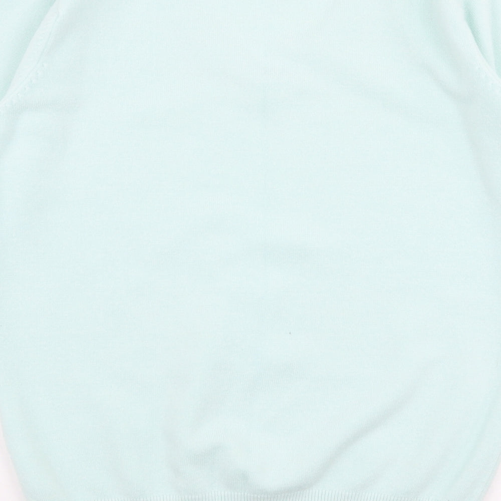 Janique Womens Blue V-Neck Acrylic Pullover Jumper Size 16