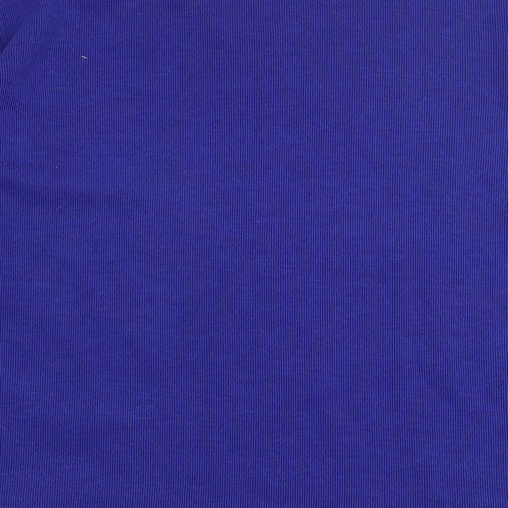 Preworn Womens Blue V-Neck Polyester Pullover Jumper Size S