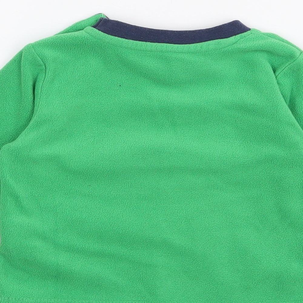 Early Days Baby Green Polyester Pullover Jumper Size 6-9 Months Button - Dinosaur