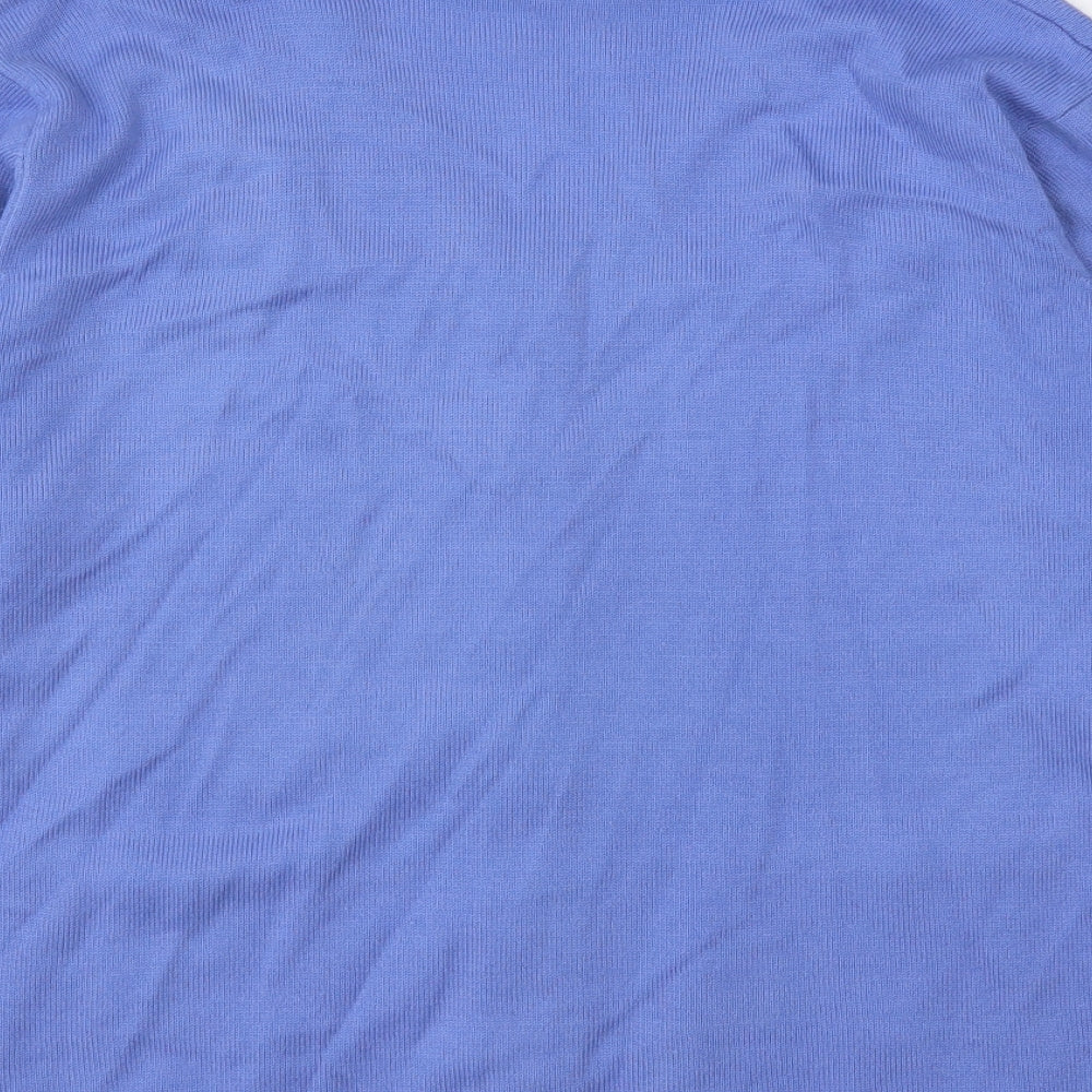 Reflect Womens Blue V-Neck Acrylic Cardigan Jumper Size M