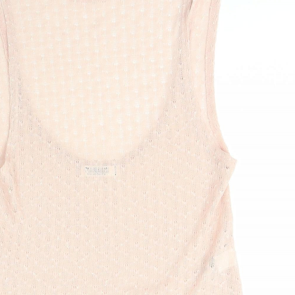 Garage Womens Pink Polyester Basic T-Shirt Size XS Scoop Neck