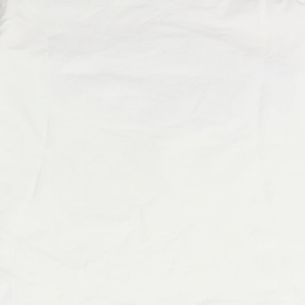 creamie Girls Ivory Cotton Basic T-Shirt Size 10 Years Crew Neck