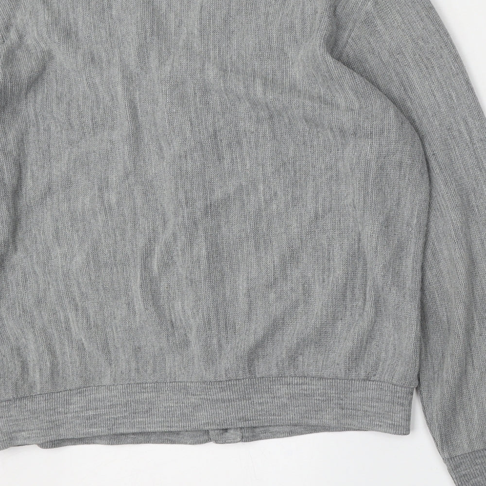 Arrow Tournament Womens Grey V-Neck Acrylic Cardigan Jumper Size L
