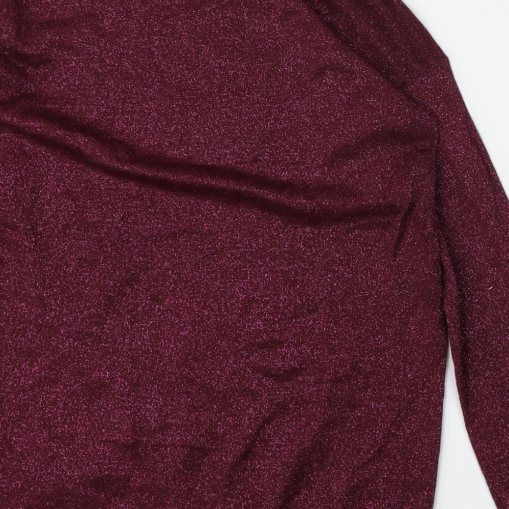 Atmosphere Womens Purple Round Neck Viscose Pullover Jumper Size 8