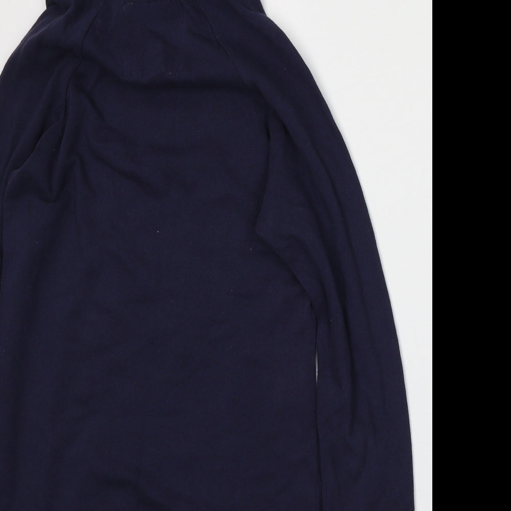 New Look Womens Blue Cotton Pullover Hoodie Size 10