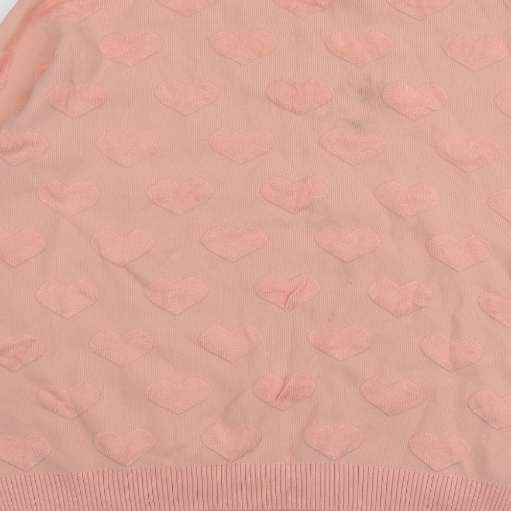 Topshop Womens Pink Round Neck Viscose Pullover Jumper Size 10