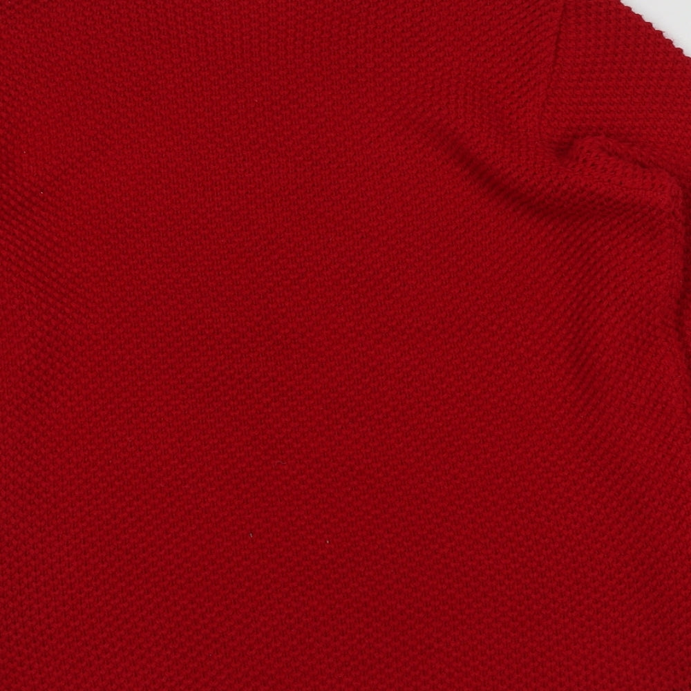 ENVY US Womens Red Round Neck Acrylic Pullover Jumper Size L