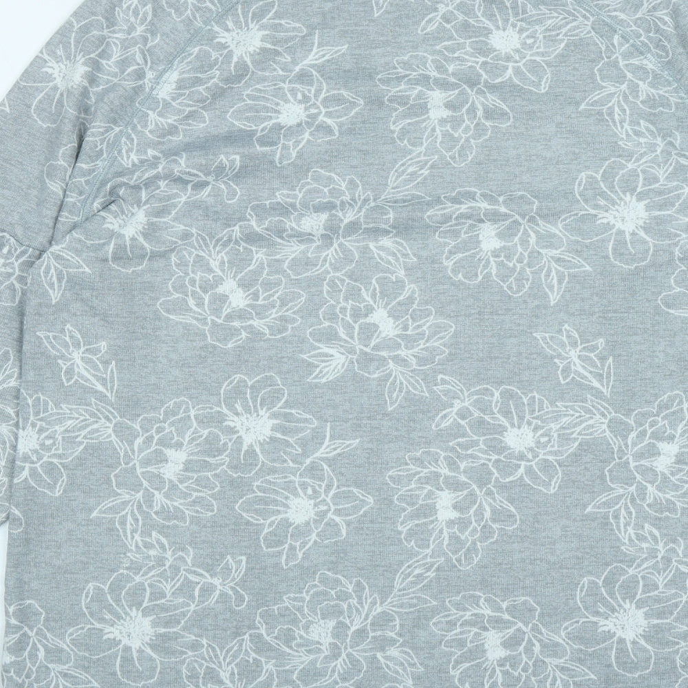Marks and Spencer Womens Green Round Neck Floral Polyester Pullover Jumper Size 10
