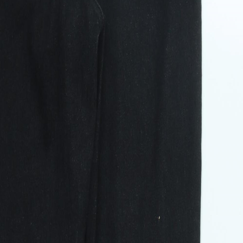 Marks & Spencer Womens Black Cotton Skinny Jeans Size 10 L29 in Regular Zip