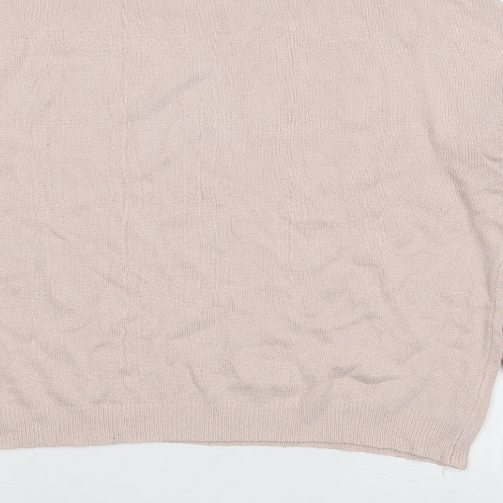 Cashel Womens Pink Boat Neck Viscose Pullover Jumper Size L
