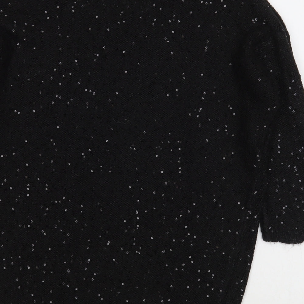 OVS Womens Black Round Neck Polyester Pullover Jumper Size S