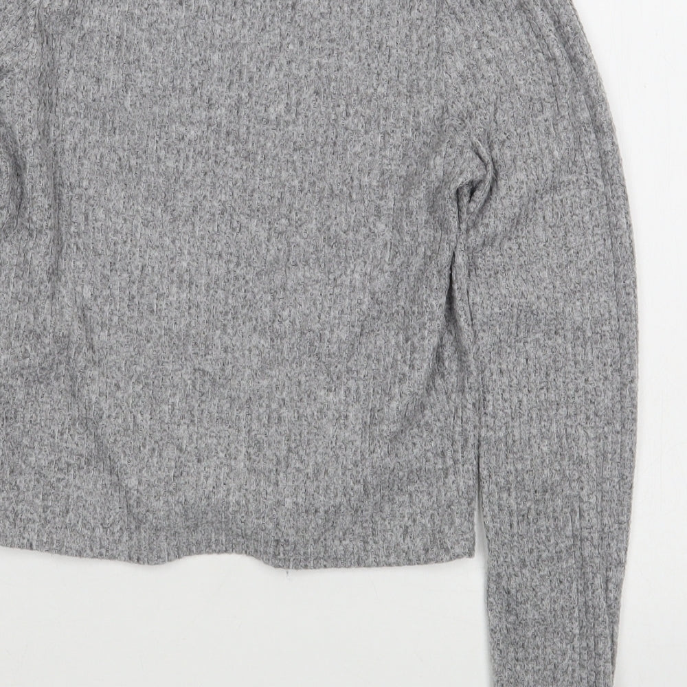 Matalan Girls Grey Round Neck Polyester Pullover Jumper Size 13 Years Pullover