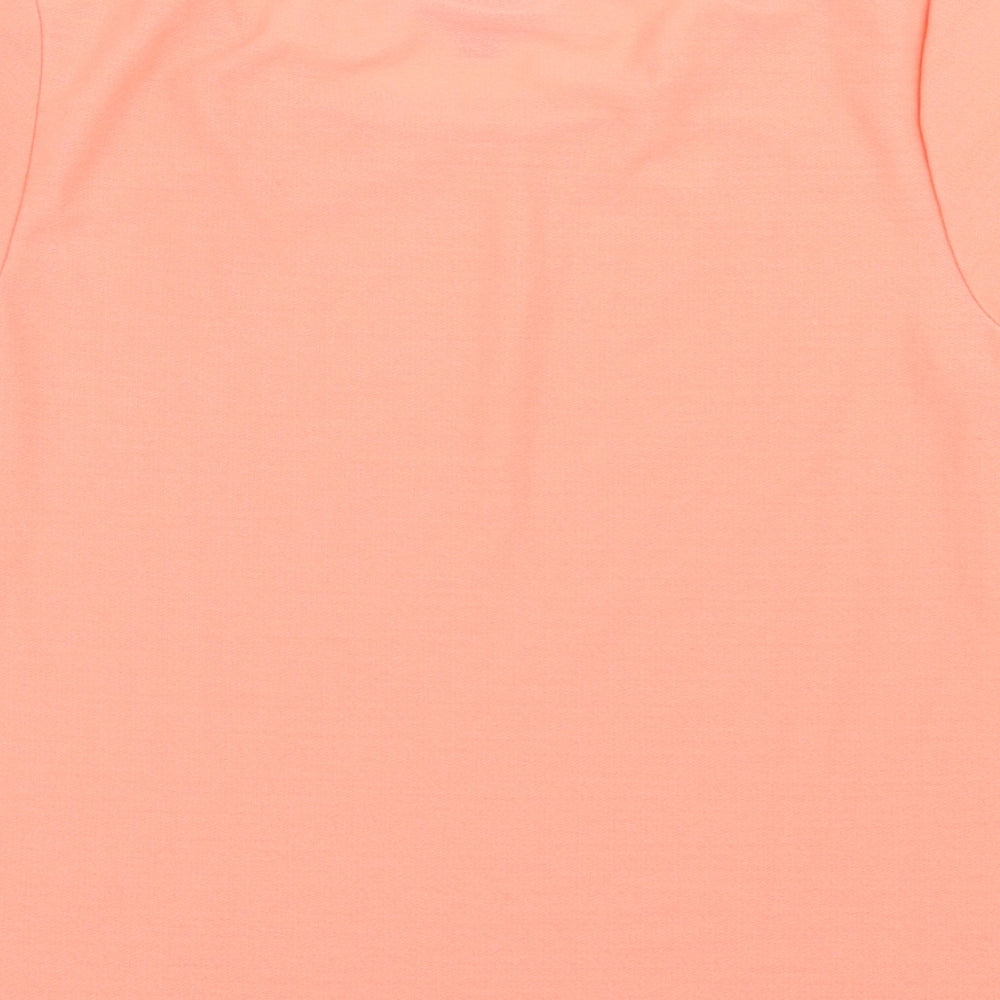 Topshop Womens Orange Polyester Basic T-Shirt Size 10 Crew Neck