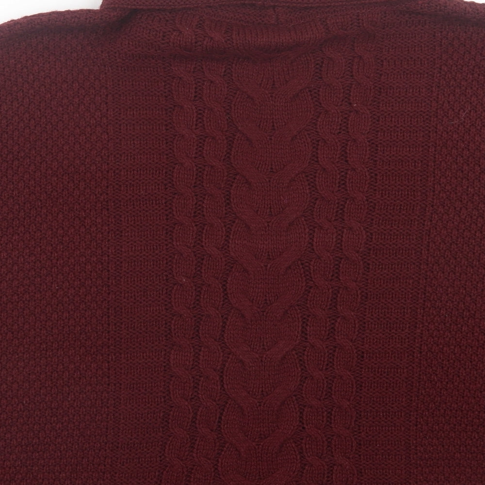 NEXT Womens Purple Roll Neck Acrylic Cape Jumper One Size
