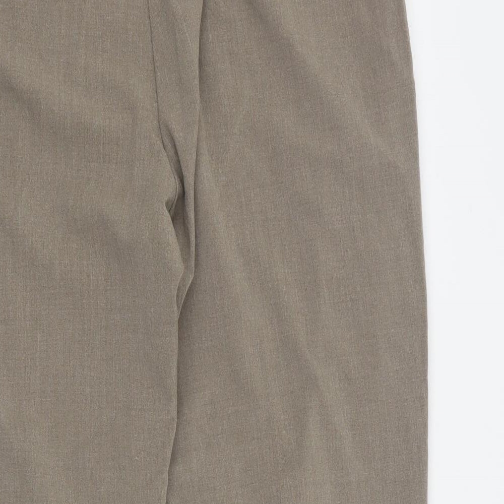 Classics Womens Brown Polyester Dress Pants Trousers Size 16 L26 in Regular Button