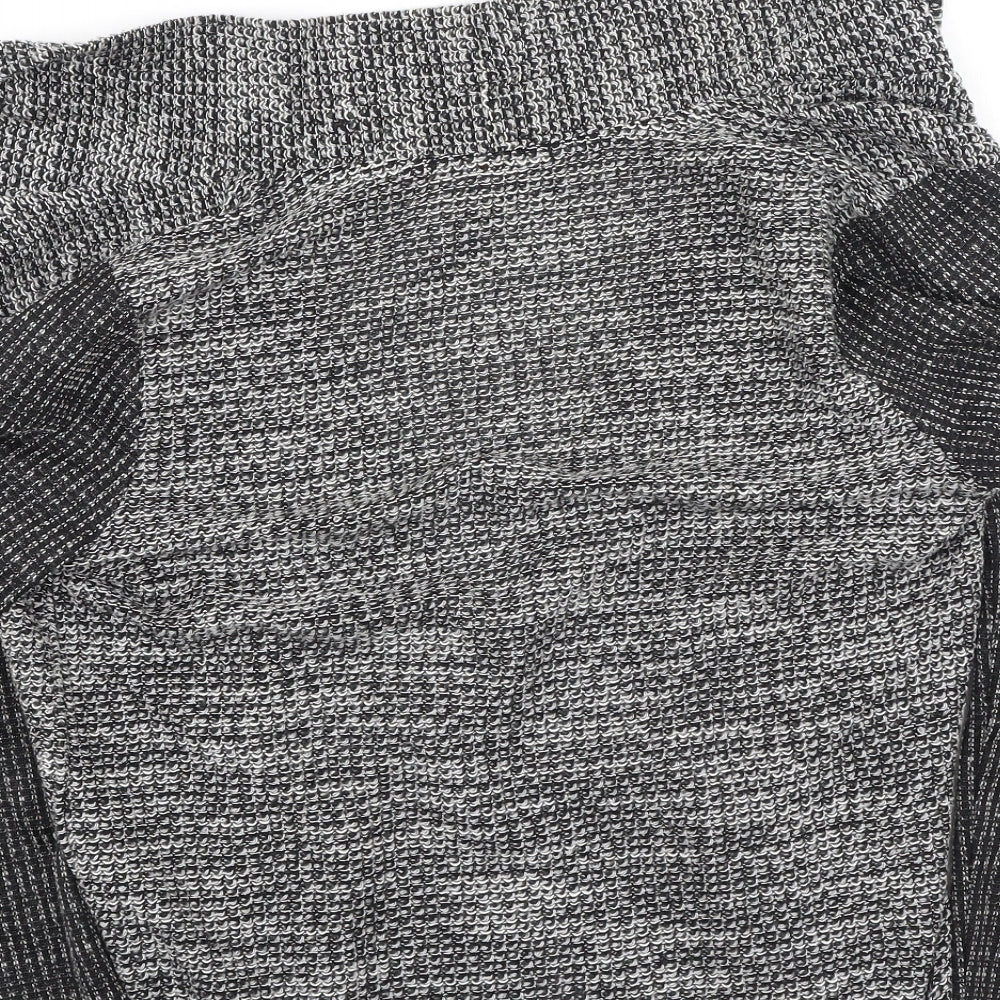 Preworn Womens Grey Round Neck Acrylic Cardigan Jumper Size M