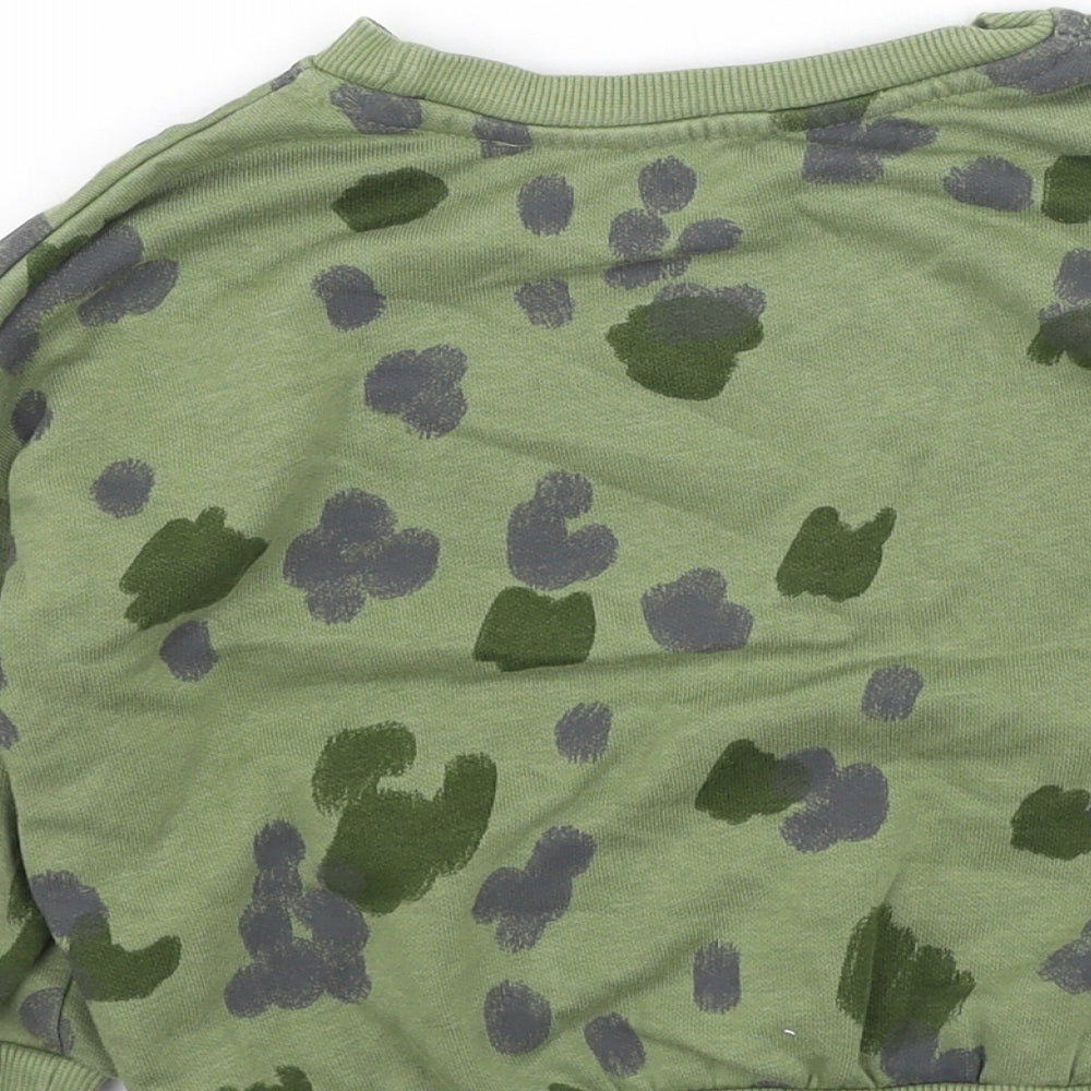 George Boys Green Camouflage Cotton Pullover Sweatshirt Size 2-3 Years