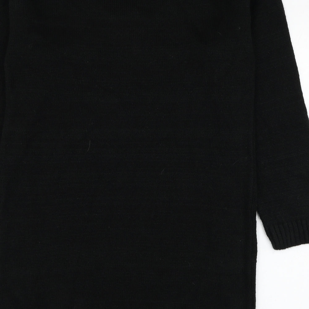 ASOS Womens Black V-Neck Acrylic Pullover Jumper Size 6